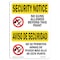 Signmission OSHA Security Sign, 10" Height, 14" Width, Rigid Plastic, No Guns Allowed Bilingual, Landscape OS-SN-P-1014-L-11613 - alternate 1